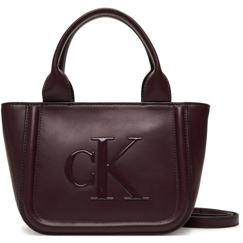 Calvin Klein Ročna torba Bold Ck Small Tote With Strap LV04F3219G Bordo rdeča Slike