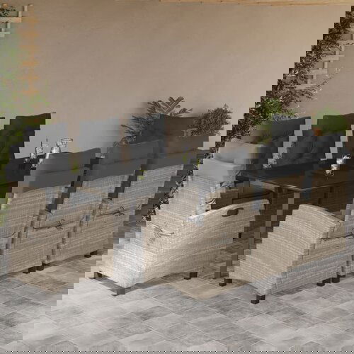 vidaXL 9-dijelni vrtni blagovaonski set od poliratana s jastucima sivi Cijene