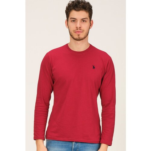 Dewberry T8588 BIKE COLLAR MEN'S SWEATSHIRT-BURGUNDY Cene