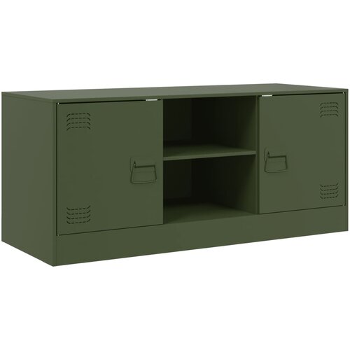 VidaXL TV omarica olivno zelena 99x39x44 cm jeklo, (21323443) Slike