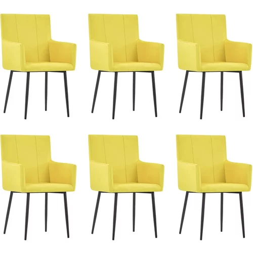  Jedilni stoli z naslonjali za roke 6 kosov rumeno blago