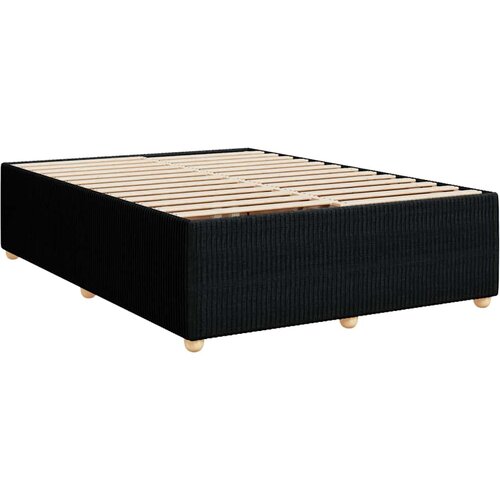  Krevet s oprugama i madracem crni 140x200 cm od tkanine Slike