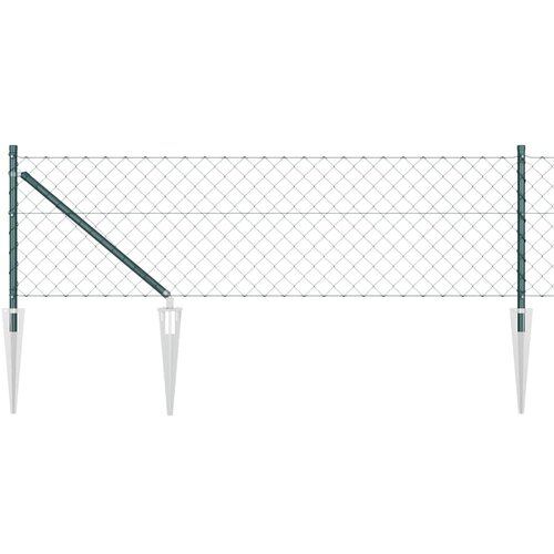 vidaXL Ograja iz verižne preje s 7 konicami 0.8x10 m Galvanizirani jeklo Cene