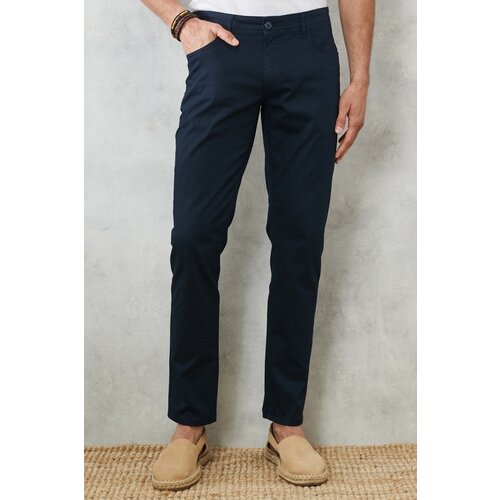 AC&Co / Altınyıldız Classics Men's Navy Blue Slim Fit Slim Fit 5 Pockets Flexible Chino Trousers. Slike