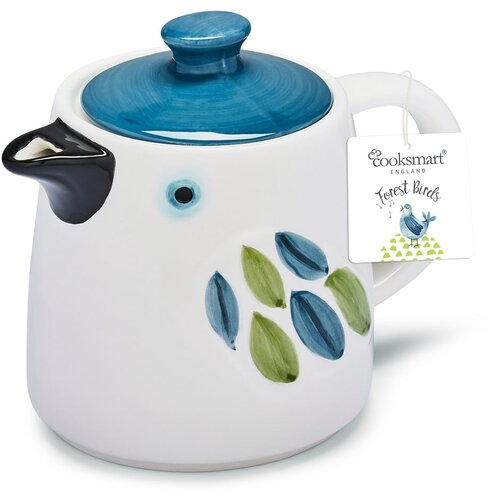 Cooksmart ® Bel/moder keramičen čajnik Forest Birds – Cene