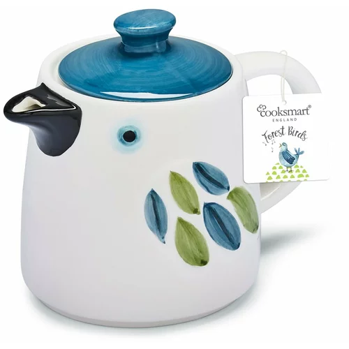 Cooksmart ® Bijeli/plavi keramički čajnik Forest Birds –