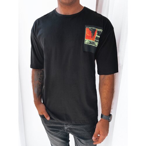 DStreet T-shirt męski z nadrukiem czarny Slike