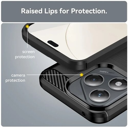Techsuit Carbon Silicone maska za Honor 400 Lite &amp;ndash; crna Slike