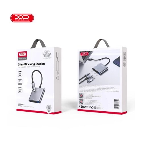 XO HUB011 USB Type-C Multi-hub 3in1 Slike