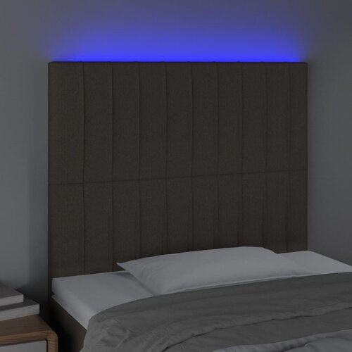  LED uzglavlje smeđesivo 90x5x118/128 cm od tkanine Slike