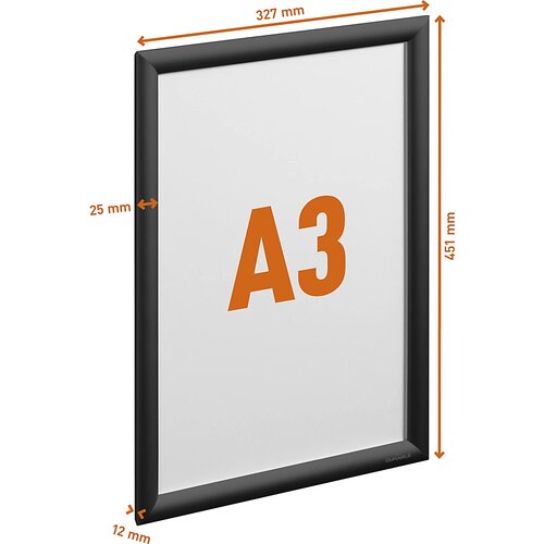 Durable Aluminijast zložljiv okvir, format A3, črne barve Cene