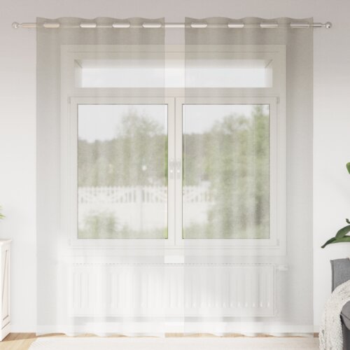  Zavjese sa zavjesama 2 pcs Krem 140 x 245 cm Poliester Slike