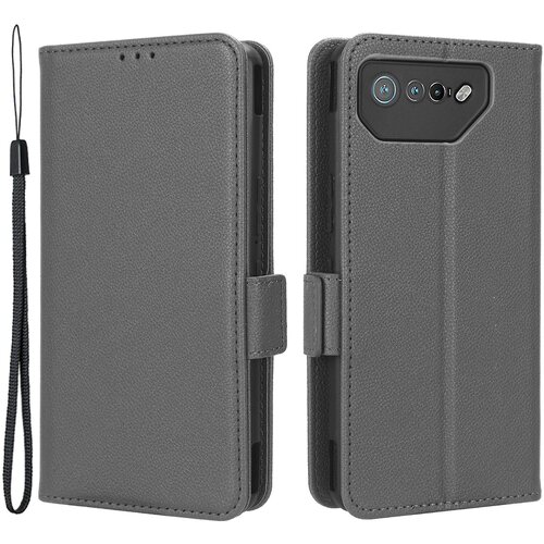 INORCO Za telefon Asus ROG Phone 7 5G preklopno stojalo za telefon lupina PU usnjena denarnica proti padcu torbica s teksturo litchi telefonski ovitek, (22035611) Slike