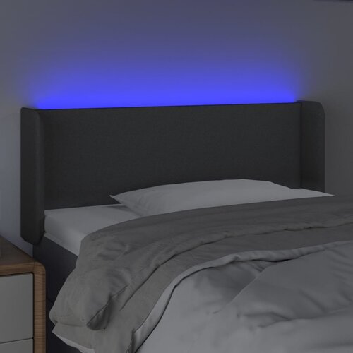  LED uzglavlje tamnosiv 93x16x78/88 cm od tkanine Slike