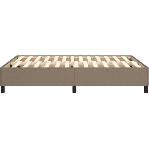 VidaXL okvir za krevet s oprugama smeđesivi 140x200 cm od tkanine Slike
