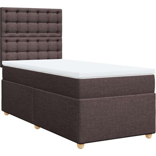 VidaXL krevet s oprugama i madracem tamnosmeđi 90 x 190 cm od tkanine Slike