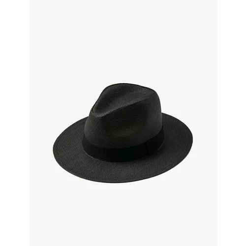 Koton Straw Fedora Hat with Grosgrain Band Detailed