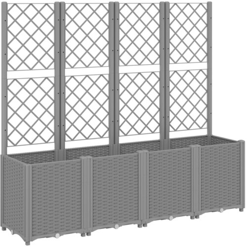  Vrtna sadilica s re&amp;scaron;etkom svjetlosiva 160 x 40 x 140 cm PP Slike