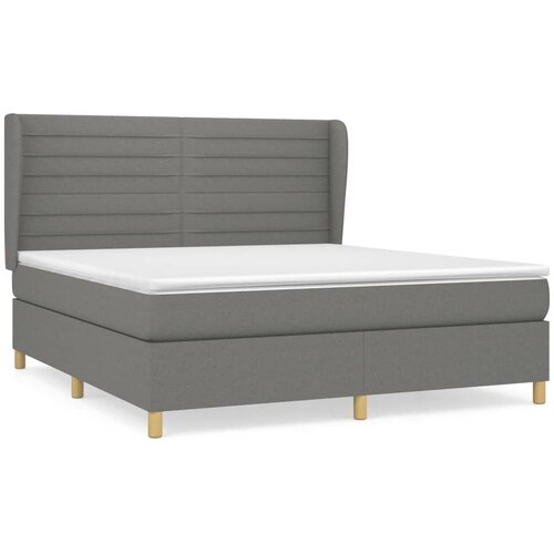Maison Chic Box spring postelja - Vzmetna postelja z vzmetnico temno siva 160x200 cm blago SL14551, (21904138) Cene