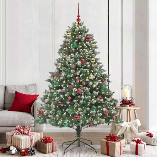 vidaXL Umestno božično drevo med 300 LED Zelena 140 x 140 x 210 cm Cene