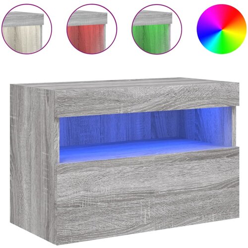 Maison Chic Stenska TV omarica - TV stojalo - Televizijska omarica z LED lučkami siva sonoma 60x30x40 cm, (21699162) Cene