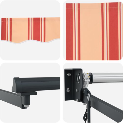 VidaXL Automatska uvlačiva tenda žuta i narančasta 300x250 cm Slike