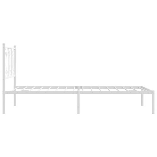  Metalni okvir za krevet s uzglavljem bijeli 100x200 cm Slike