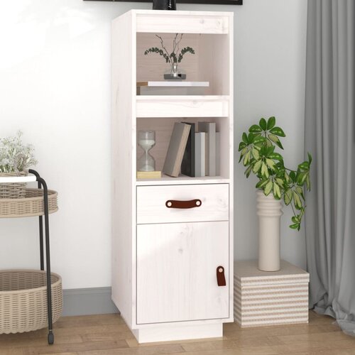  Visoka komoda bijela 34 x 40 x 108,5 cm od masivne borovine Cijene