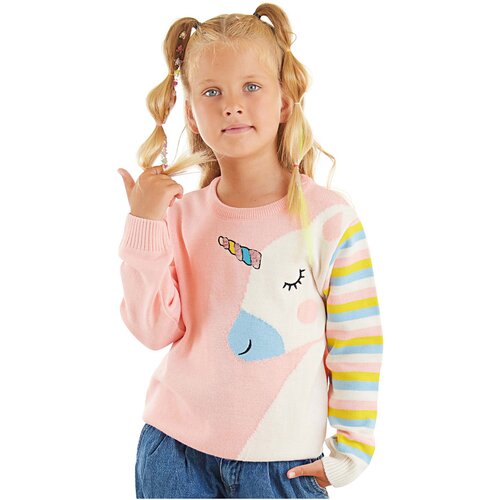 Denokids Unicorn Girl Pink Knitwear Sweater Slike