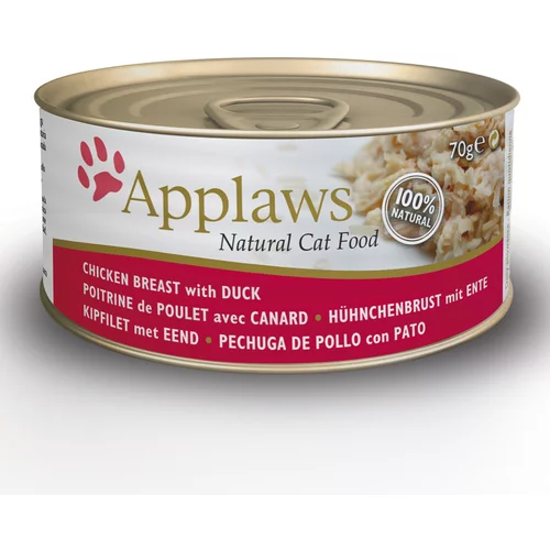 Applaws mešano pakiranje suha & mokra hrana - 2 kg Adult piščanec & raca + 6 x 70 g piščančja prsa z raco