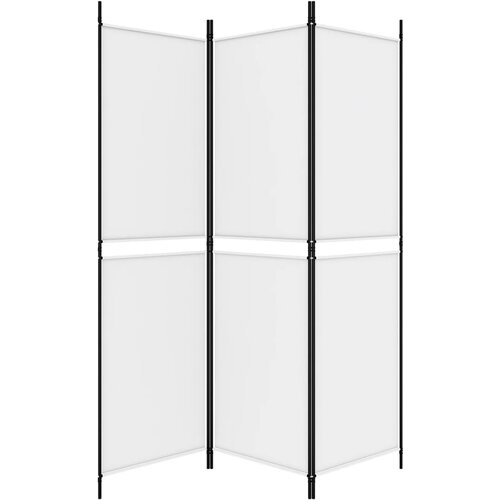  pregrada s 3 panela bijela 150 x 180 cm od tkanine Slike