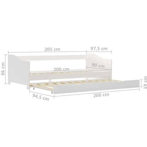  Za krevet na razvlačenje od borovine bijeli 90 x 200 cm Slike