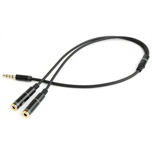 Gembird CCA-417M 2x 3.5 mm(slusalice i mikrofon) Metalni adapter na 1x 3.5mm(4 pin) cable, 0.2m crn Cene