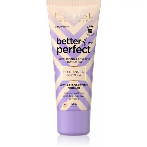 Eveline Cosmetics Better than Perfect prekrivni tekoči puder z vlažilnim učinkom odtenek 01 Ivory Neutral 30 ml