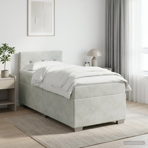 Boxspring krevet s madracem Svjetlosiva 90 x 200 cm Baršun Cene