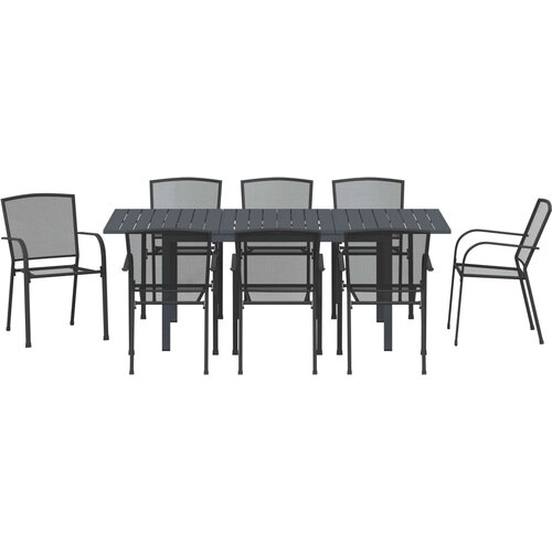  Vrtni set za objed 9 pcs Antracit Čelik Slike