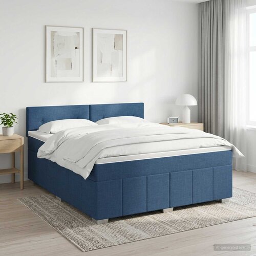  Boxspring krevet s madracem Plava 140 x 200 cm Tkanina Cene