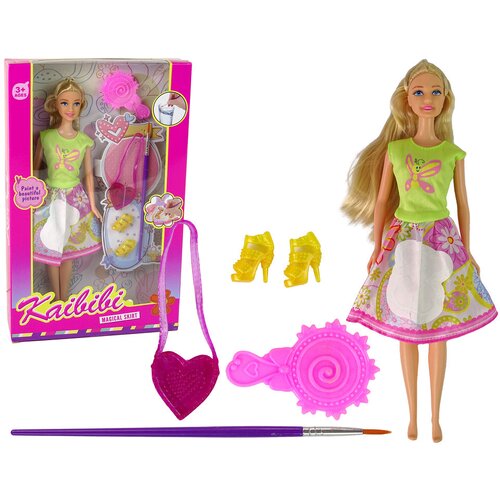  Punčka za igro v obleki za barvanje Painting Dress - 29 cm - zelena Slike