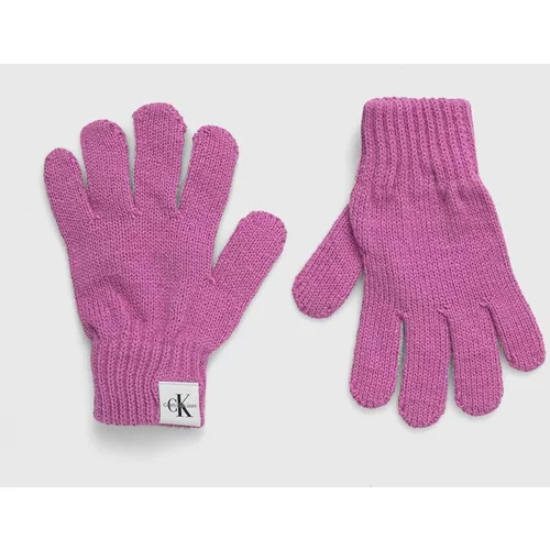 Calvin Klein Jeans Otroške rokavice roza barva