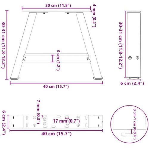  Noge za stolić u obliku slova A 2 kom bijele 40x(30-31) cm Slike