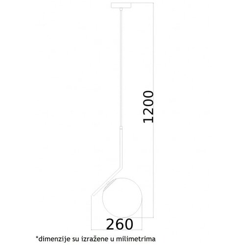 Vesta 325 visilica 1*E27 brass Cene