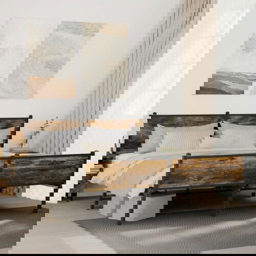 vidaXL Metalni okvir kreveta bez madraca boja hrasta 160x200 cm Cijene