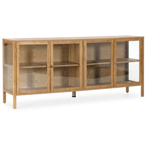 MOME Vitrina v hrastovem dekorju v naravni barvi 180x80x40 cm Ceci &amp;ndash; Slike