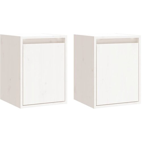Maison Chic Stenska omarica - Zidna omarica 2 kosa bela 30x30x40 cm trdna borovina iu369, (22063656) Cene