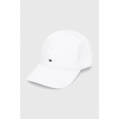 Tommy Hilfiger Bombažna bejzbolska kapa bela barva
