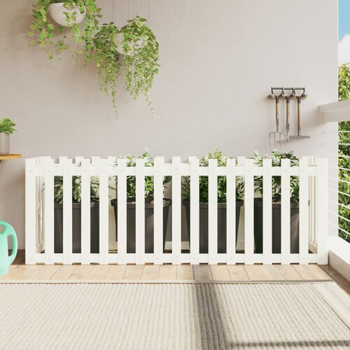 vidaXL Vrtna visoka greda z ograjico bela 200x50x70 cm trdna borovina Cene