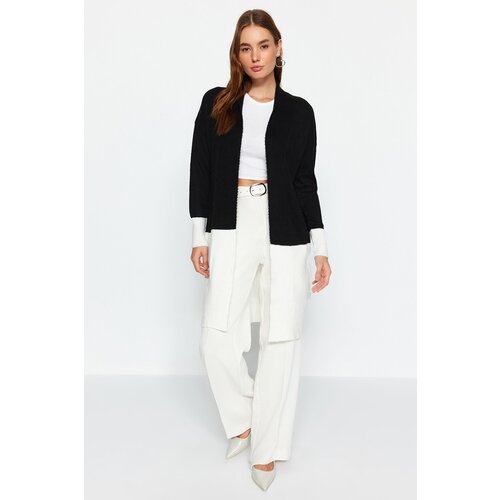 Trendyol Black Shawl Collar Knitwear Cardigan Slike
