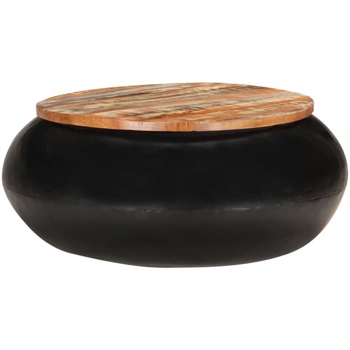 VidaXL Klubska mizica črna 68x68x30 cm trden predelan les, (20712586) Slike