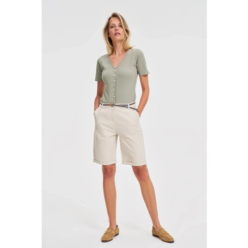 Marisse Beige Cotton Shorts With A Belt Cijene
