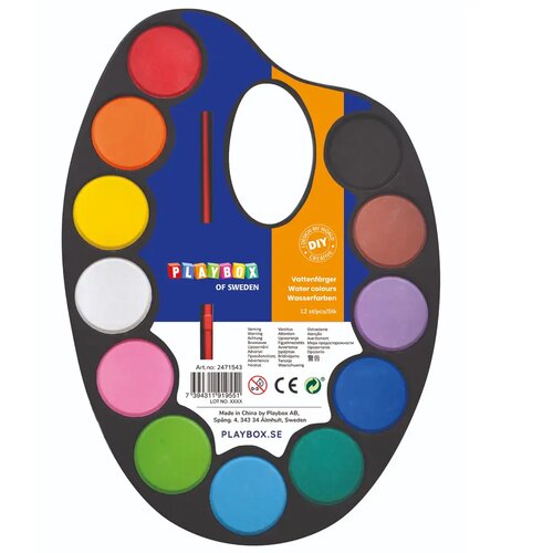 Playbox PlayBox: Akvarel set s 12 barvami in čopičem Cene